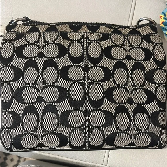 Coach Signature Black and Cream Crossbody Bag - Picture 2 of 3
